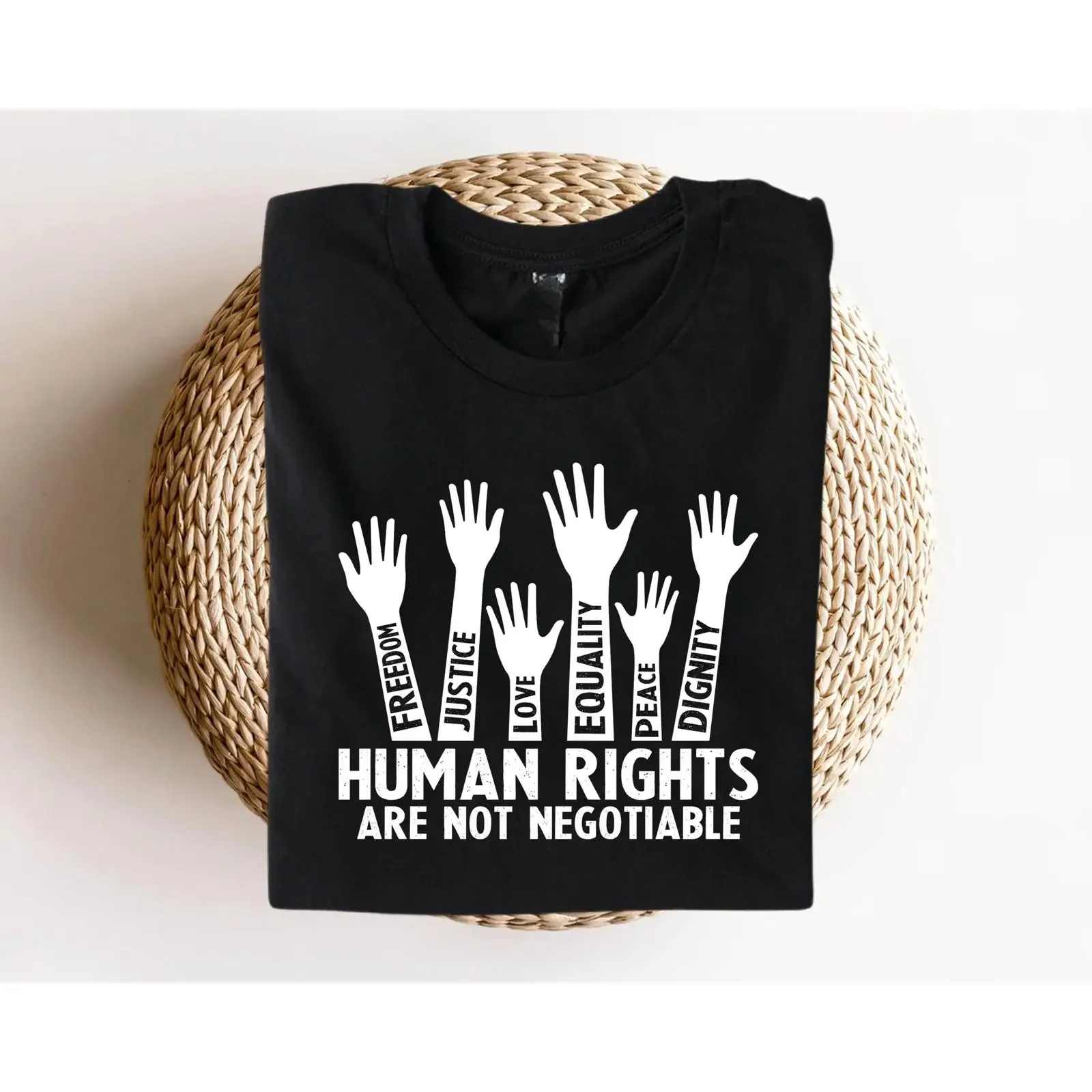 Human Rights T Shirt Freedom Justice Equality FeminisT vintage Washed Slightly Soft streetwear designer clothes Stretched