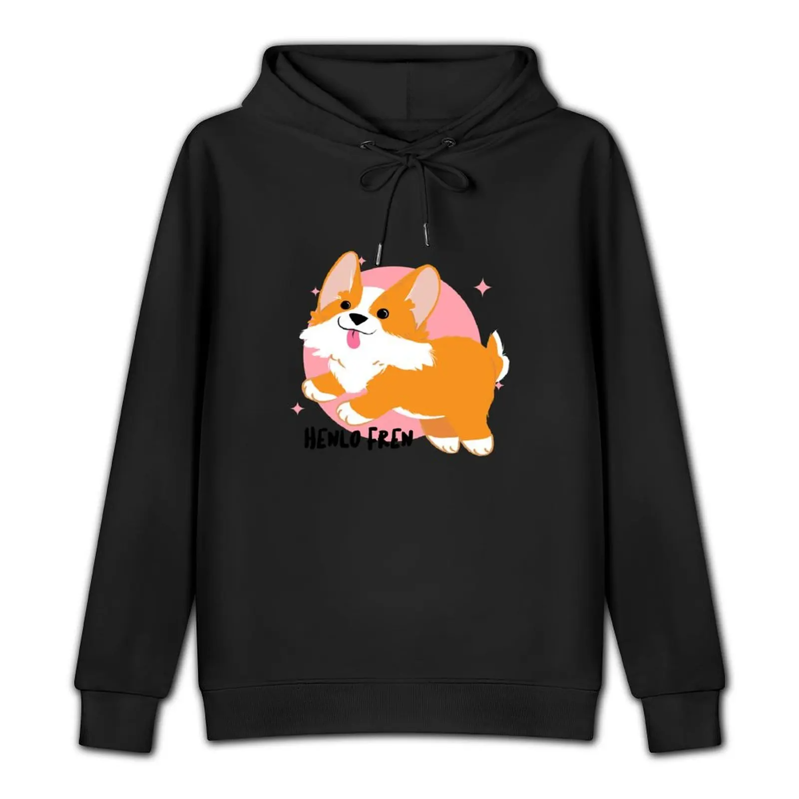 Henlo Fren Corgi Pullover Hoodie fashion men men's sweat-shirt set men's clothes anime clothing hoodie streetwear