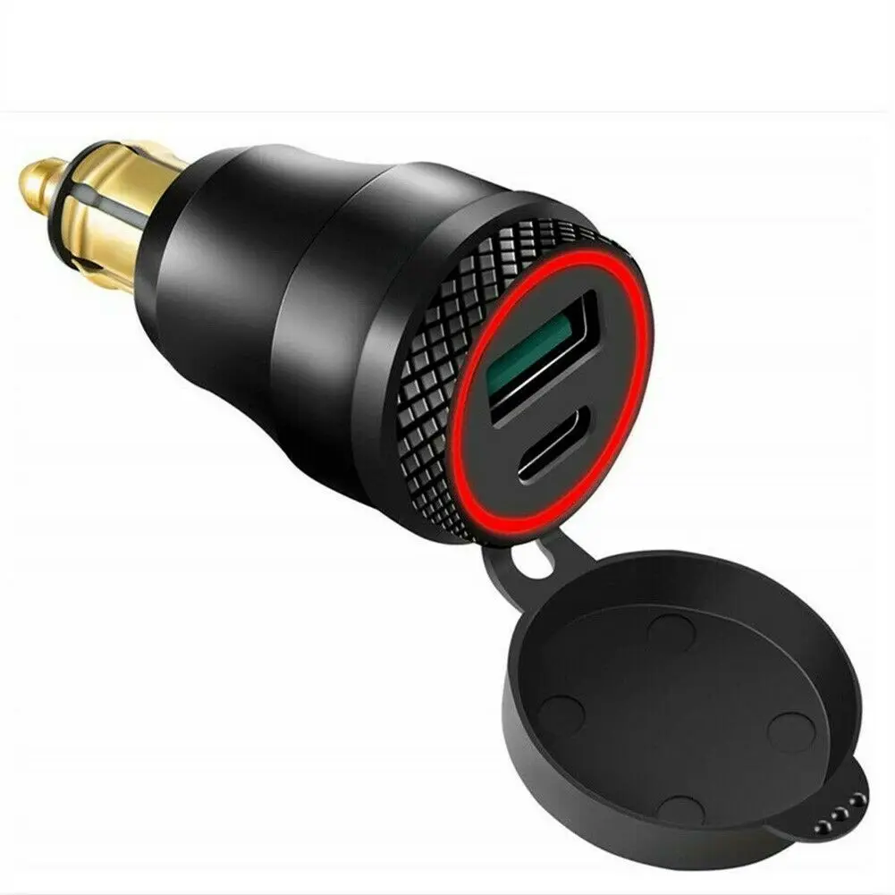 1pcs Motorcycle QC3.0 USB Type C PD Charger For BMW Ducati Triumph Motorcycle QC3.0 USB PD Charger Hella DIN Plug-Socket New