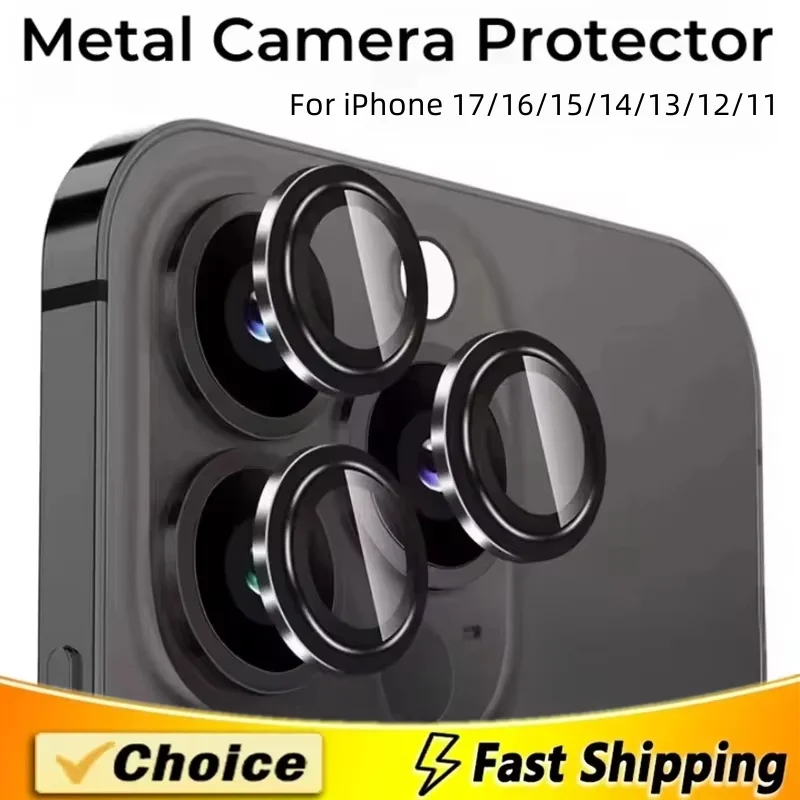 

Metal Camera Lens Protector Glass For iPhone 17 15 16 13 11 12 14 Pro Max Air Back Lens Protection Film For iPhone 13 12 Mini