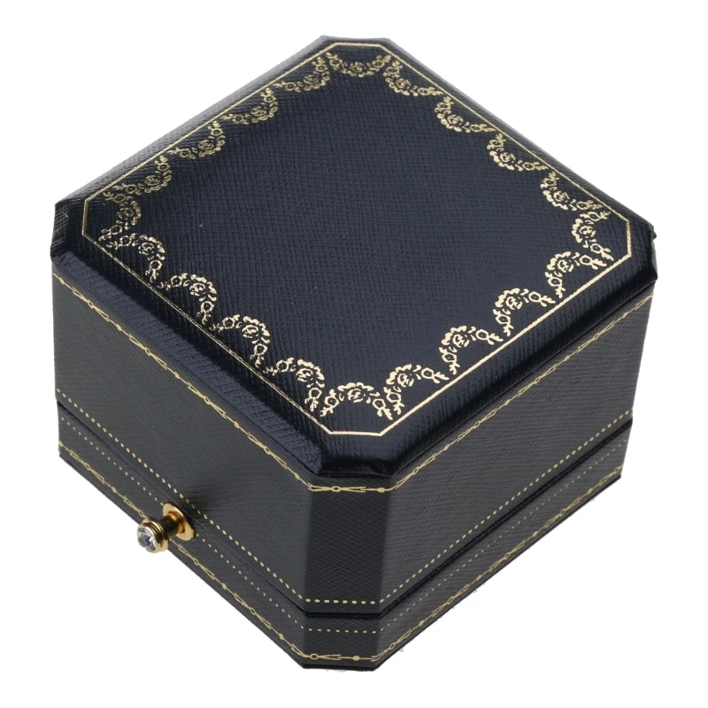 Caja anillo lujo, diseño Vintage, organizador para presentación joyería, regalo boda Valentín, envío directo