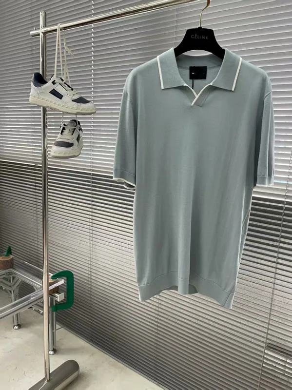 

Kiton summer Haiou neck knitted short-sleeved casual polo shirt