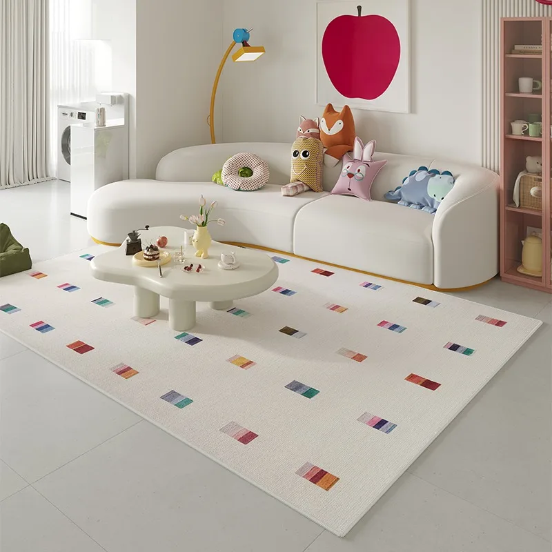 

Living Room Carpet Children Crawling Mat Colorful Dopamine Style Bedroom Sofa Bedside Floor Mats Large Area Home Decoration Rug