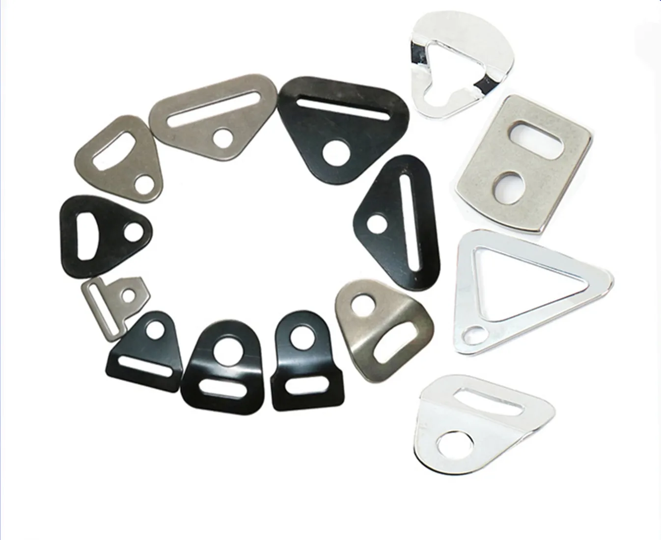 Stainless Steel Fixing Plate, Triangle Buckle, Seat Belt Accessory, Car Buckle Connector Plate, Hardware Stamping Part