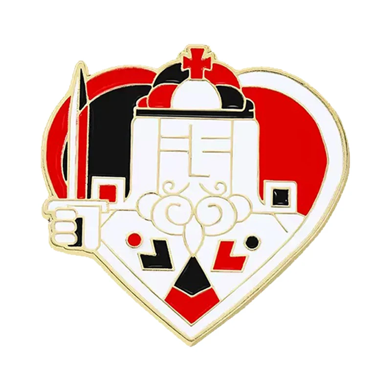 Cartoon Poker Cards Pins 4-design Enamel Spade Heart Club Diamond King Face Brooch For Backpack Clothes Metal Pins Friends Gift