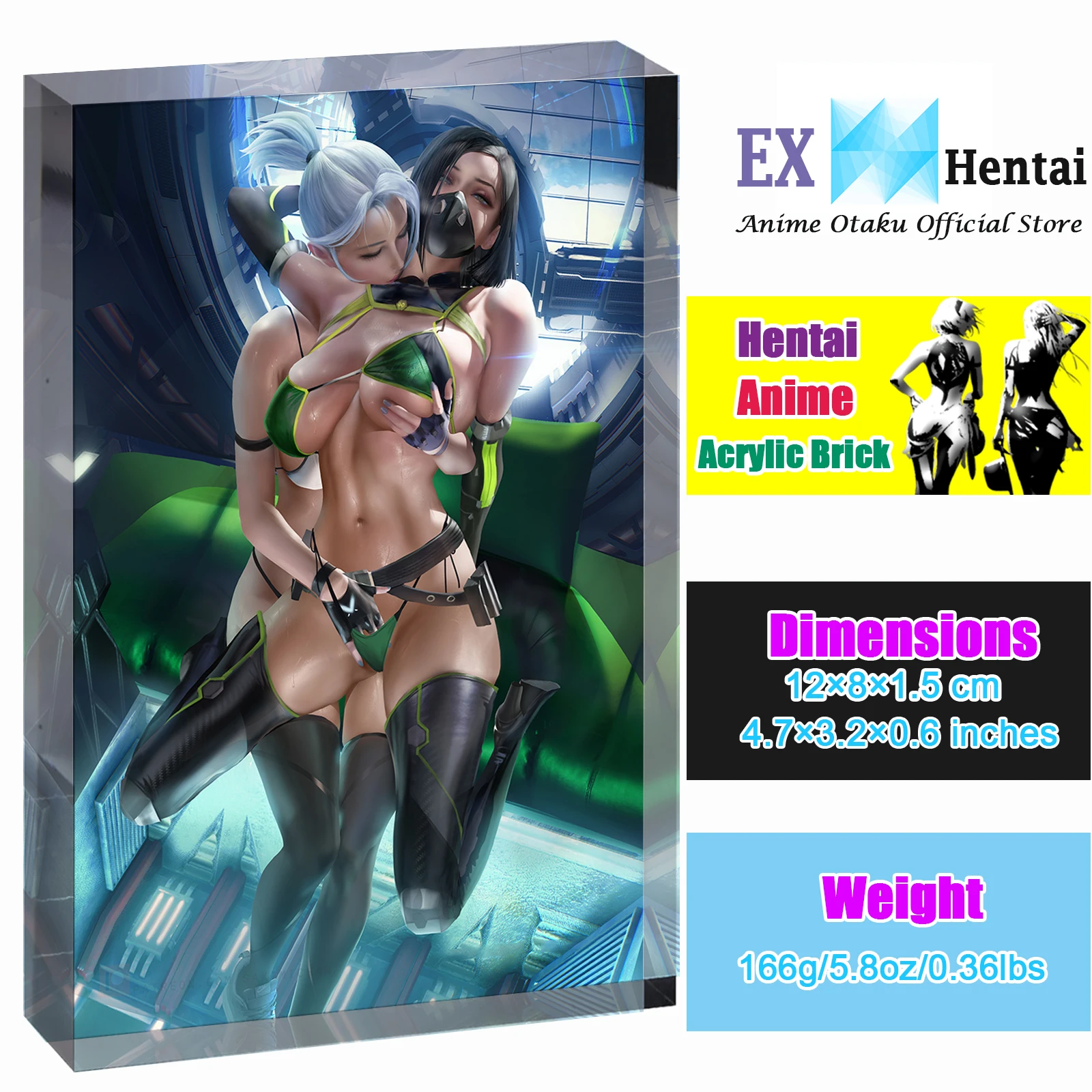 ملصق مكتب مثير يوري وايفو ثلاثي الأبعاد، كتلة أكريليك للفتيات أنيمي GL، ديكور غرفة الألعاب، هدية مطبوعة فنية قابلة للجمع #1