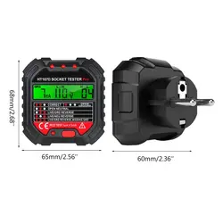 HT107 Pro Socket Tester Voltage Detector EU Plug Earth Plug Zero Line Plug Phase Polarity Test