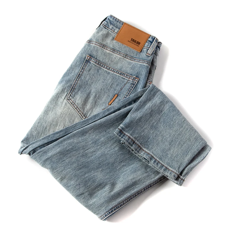 

Retro American Casual Sle Super Soft Waed out Distred Straight Leg Loose Fit Trendy Jeans for Youth Spring Autumn