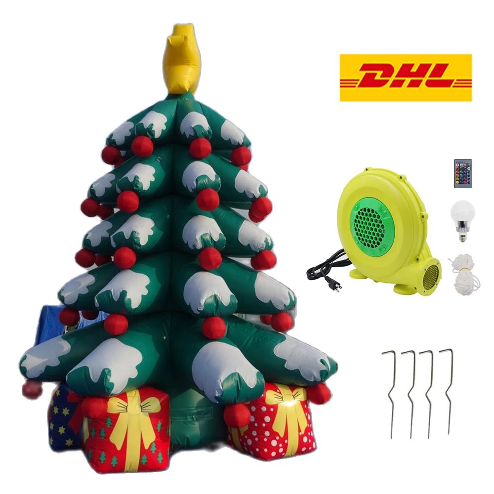 Inflatable Christmas tree airblown 6m 8m Inflatable Santa tree with blower Outdoor yard Decoration for sale free air shipping