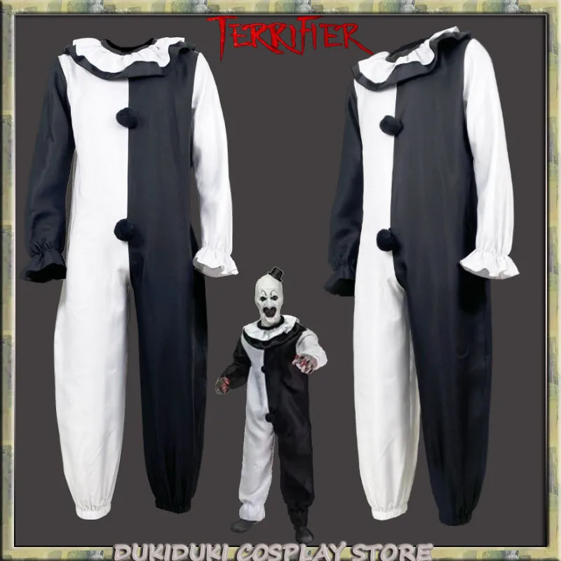 

Клоун Косплей Фильм Terrifier 2 Art The Clown Косплей Костюм Комбинезон Маска Костюмы на Хэллоуин Маска для мужчин Женщины Одеваются