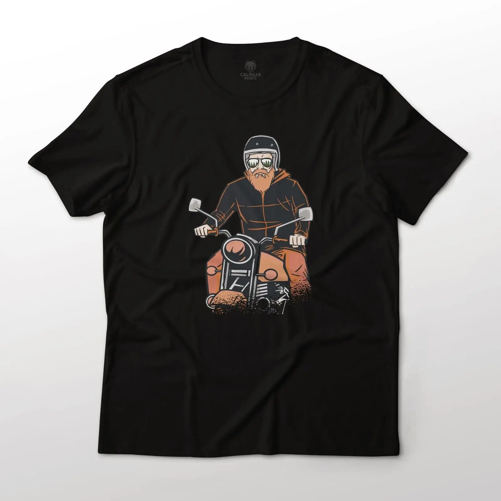 

Bearded Motorcycle Rider Aesthetic Graphic T-Shirt Unisex Lightweight Cotton Tee