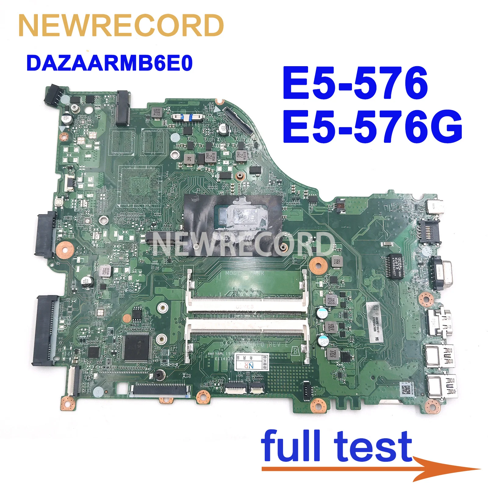 

For Acer Aspire E5-576 E5-576G DAZAARMB6E0 Laptop Motherboard With I3-7100 I3-8130 I5-7200 I5-8250 CPU NBGRK110018 NB.GRX11.001