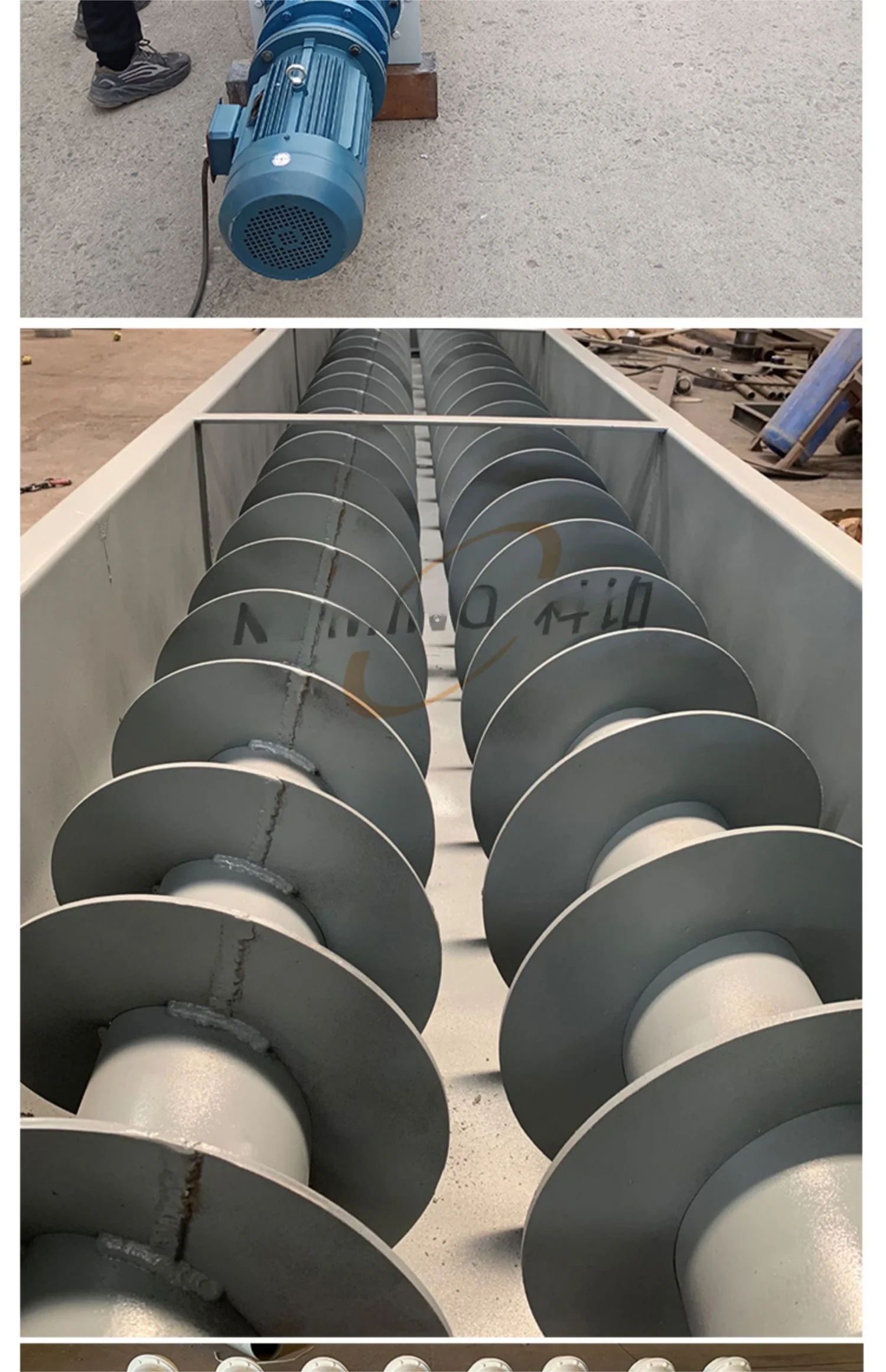 Spiral conveying U-shaped shaftless sludge lifting feeder