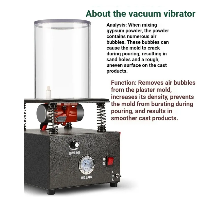 For Durable Small Vacuum Vibration Degassing Machine, Jewelry Plaster Mold Tool, Workshop Gypsum Mold Processing Equipment