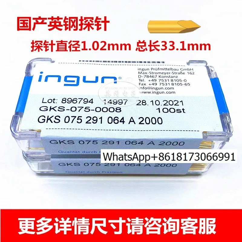 Domestic British steel test probe GKS-075291064A2000 INGUN three-sided sharp knife tip 100 pcs
