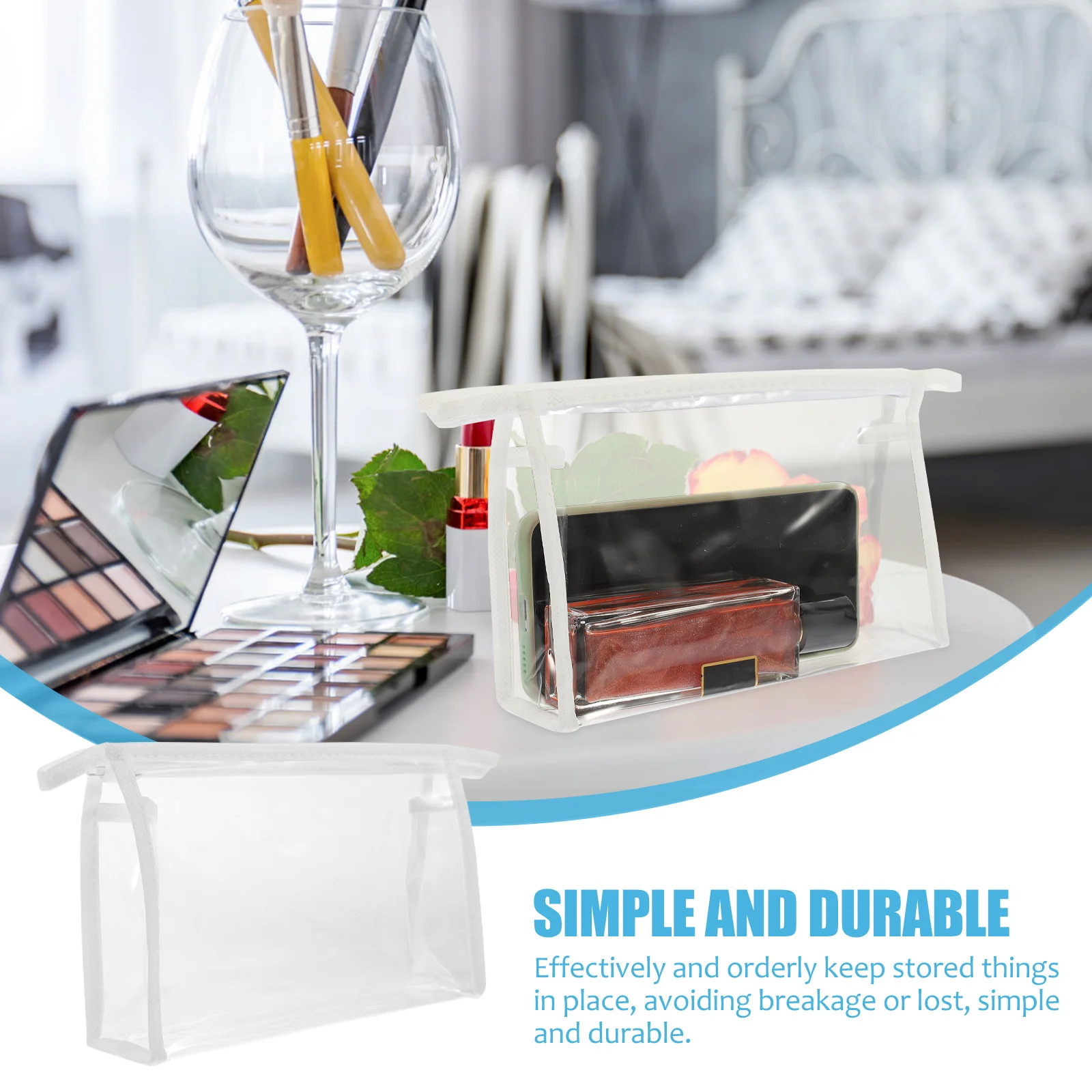 4-teiliges tragbares Make-up-Taschen-Set, transparenter Organizer, wasserdichter Reise-Kulturbeutel, Aufbewahrungsbeutel mit Reißverschluss für den täglichen Gebrauch