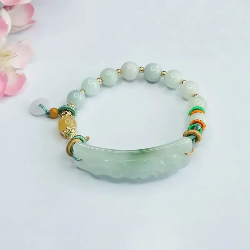 New Natural Jade Brave Troops Personalized Single Circle Bracelet for Men and Women Safe Buckle Ethnic Style Hand Couple Gift