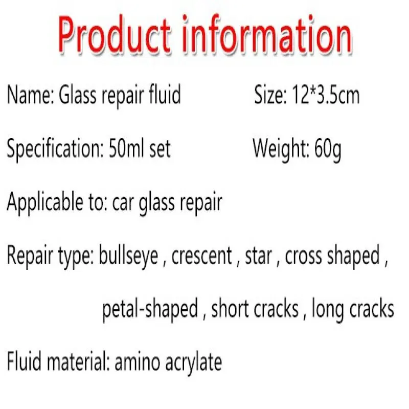 Auto Glass Repair Crack Repair Windshield Repair Adhesive Adhesive Auto Glass Repair Adhesive