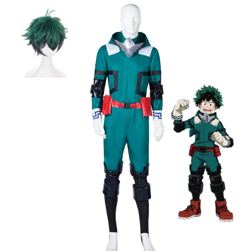 My Hero Academy Anime Midoriya Izuku Cosplay Jumpsuit Carnival Uniform Halloween Costumes Unisex Boku No Hero Battle Wig Suit