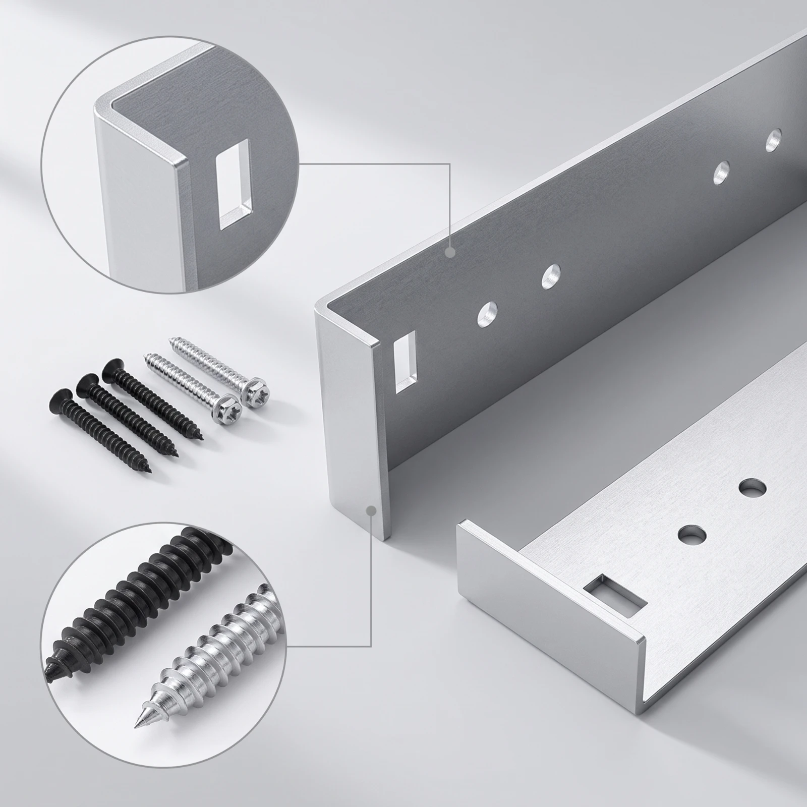 2 Pieces Mailbox Mounting Bracket Aluminum Mailbox Bracket with Screws Hardware Heavy-Duty Long-Lasting for Outdoor