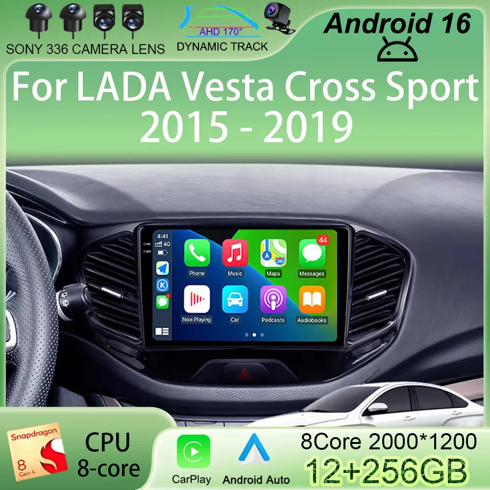 Android 16 Car Radio for LADA Vesta Cross Sport 2015 2016 2017 2018 2019 Multimedia Player 2 Din Carplay Stereo GPS NO DVD