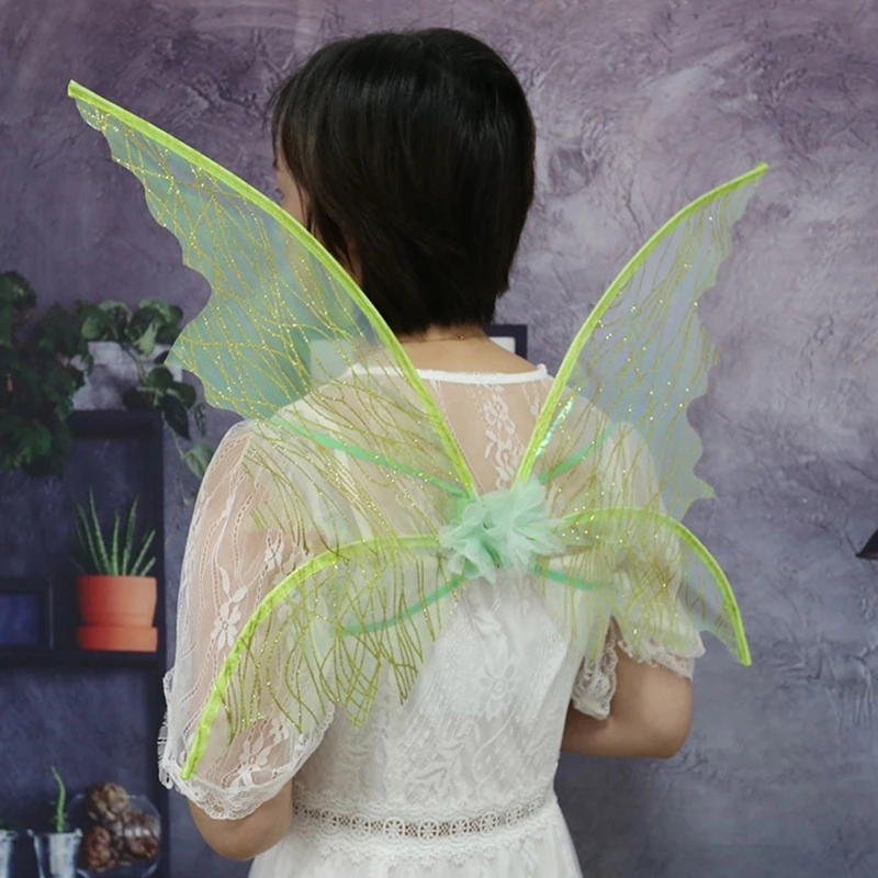 Fairy Wing Cape ผู้ใหญ่ปาร์ตี้ฮาโลวีนคอสเพลย์ Fairy Angel ปีกผีเสื้อเครื่องแต่งกายเทศกาล Rave Stage Props