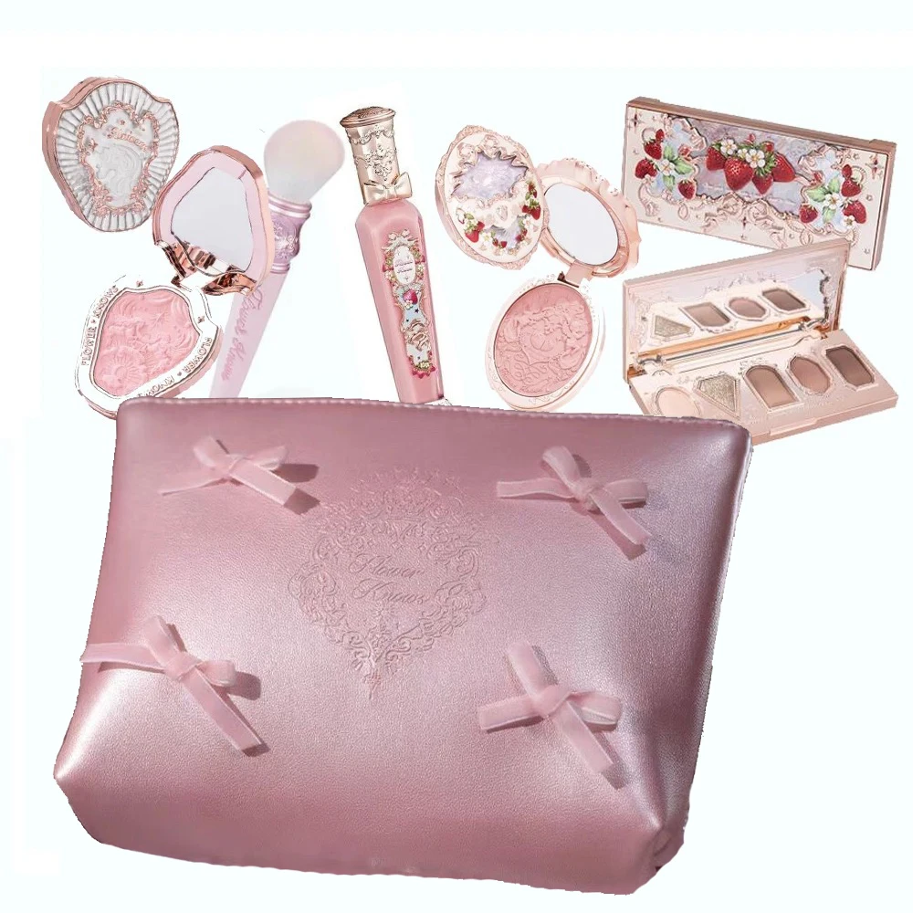 Flower Window Make-up Set Geschenkdoos Shimmer Matte Oogschaduw Palet Blush Langdurige Fluwelen Lipcrème met Zak Kit De Maquiagem
