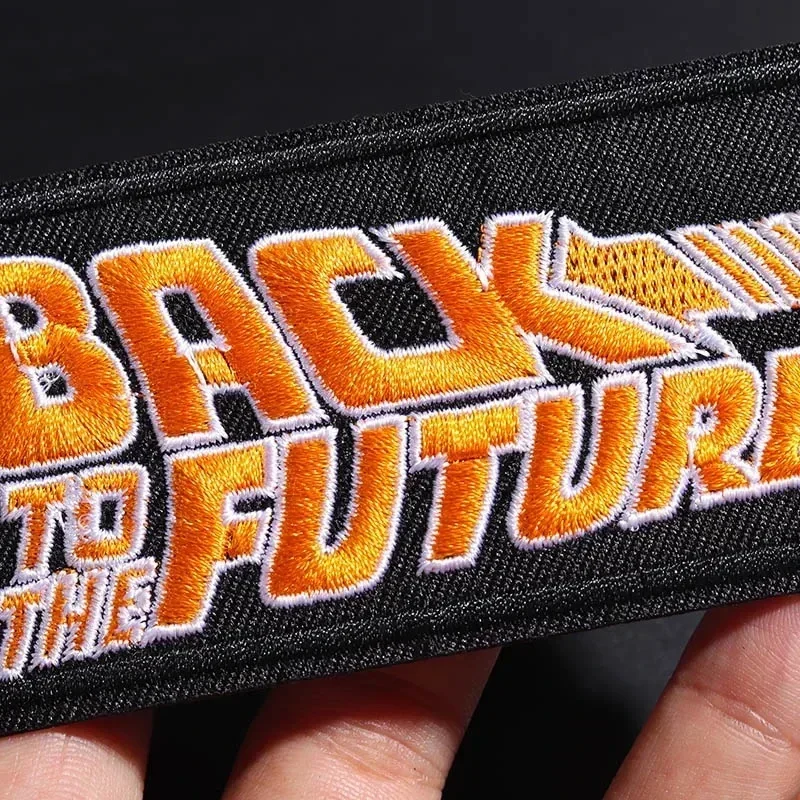 Back To The Future Morale Badge on Clothes Embroidered Iron on Movie Patches California Outatime Tactical Patch Backpack Sticker