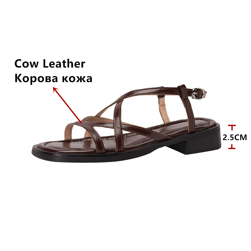 FEDONAS New Arrival Genuine Leather Sandals For Women Low Heels Comfort Casual Shoes Woman Open Toe Fashion Sandals