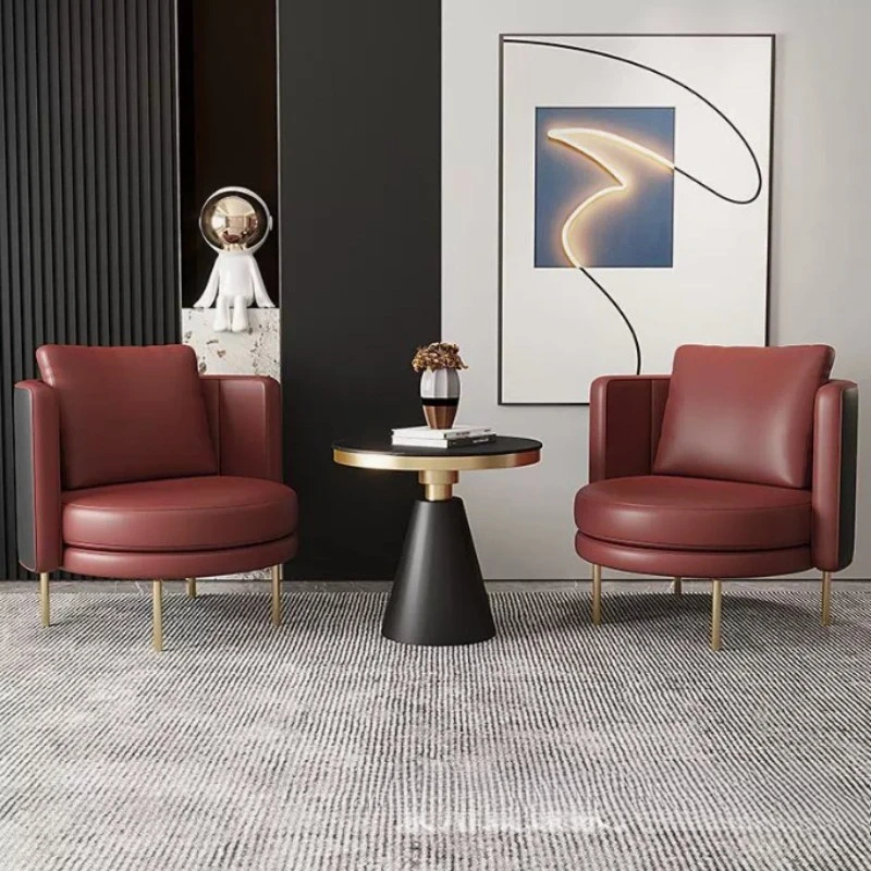 Light luxury single negotiation rotatable sofa chair Nordic office hospital hotel leisure