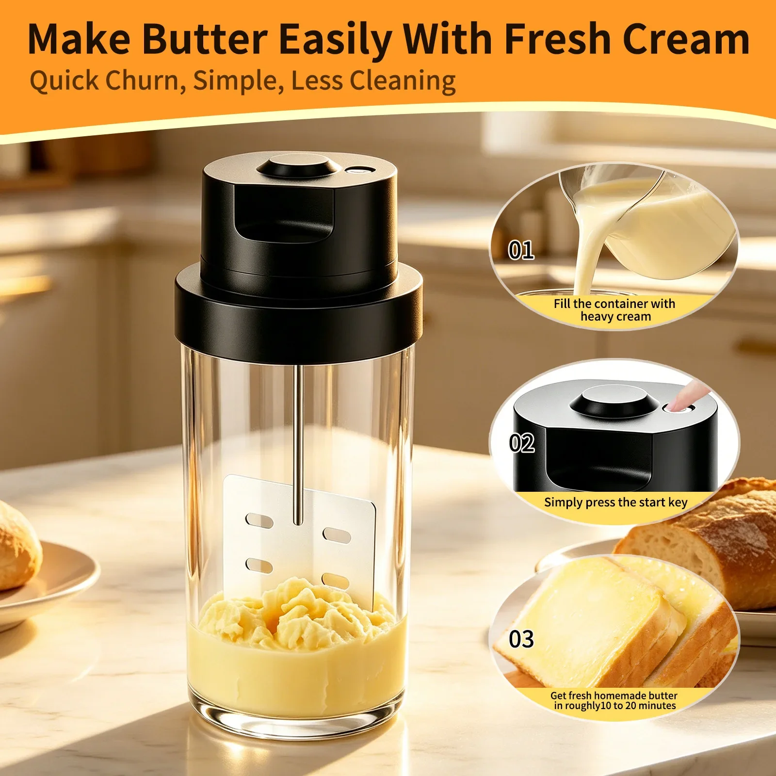 Electric Butter Churne Hand Butter Mixer Electric Cream Mixer
