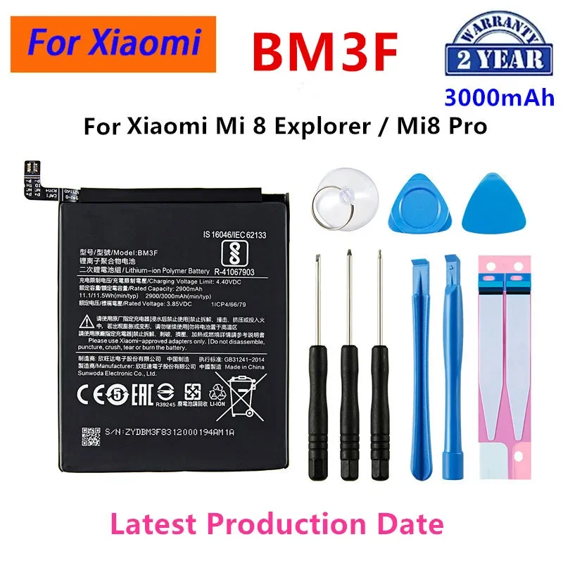 

Brand New BM3F 3000mAh Battery For Xiaomi 8 Mi 8 Explorer/Mi8 Pro BM3F Phone Replacement Batteries +Tools