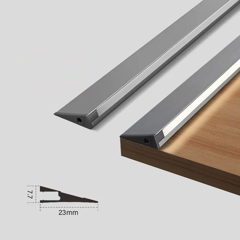 

Невидимый светодиодный косой луч, алюминиевый профиль, монтируемый на поверхности, ультратонкий слой шкафа, панель полки, жесткая полоса, светильник