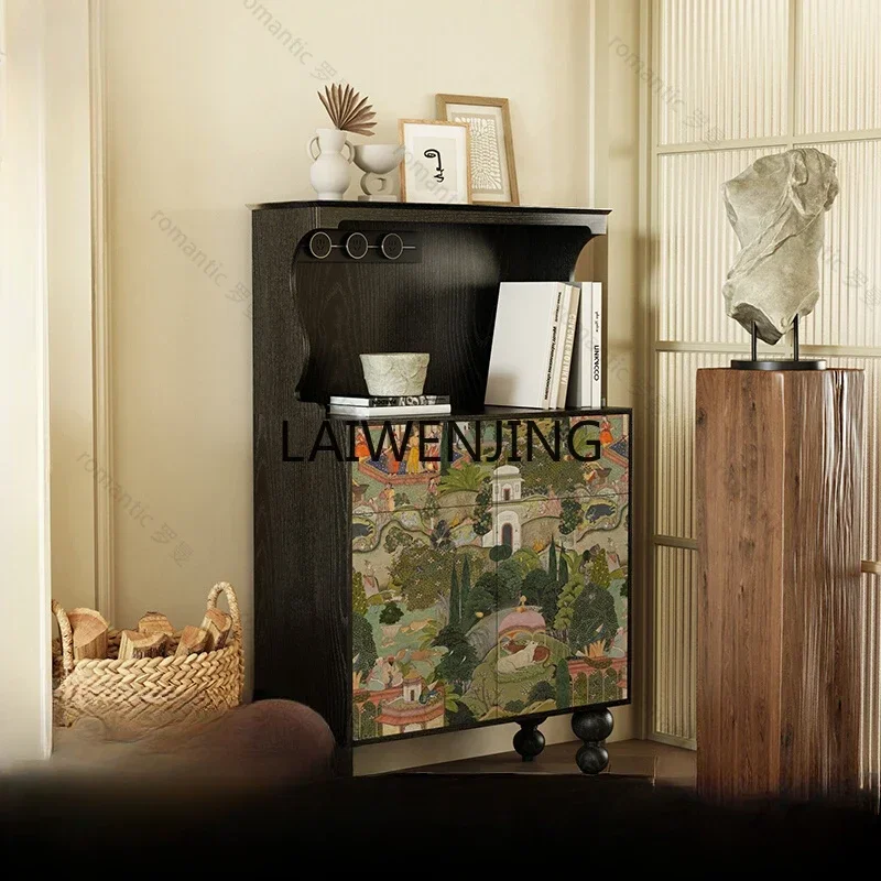 dining side storage and storage integrated decorative tea solid wood side cabinet