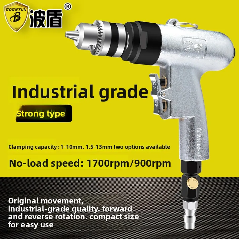 Taladro neumático, taladro de aire de 10Mm/13Mm, taladro de aire tipo pistola de tres mandíbulas, potente máquina de taladrar neumática Bd-7217/9