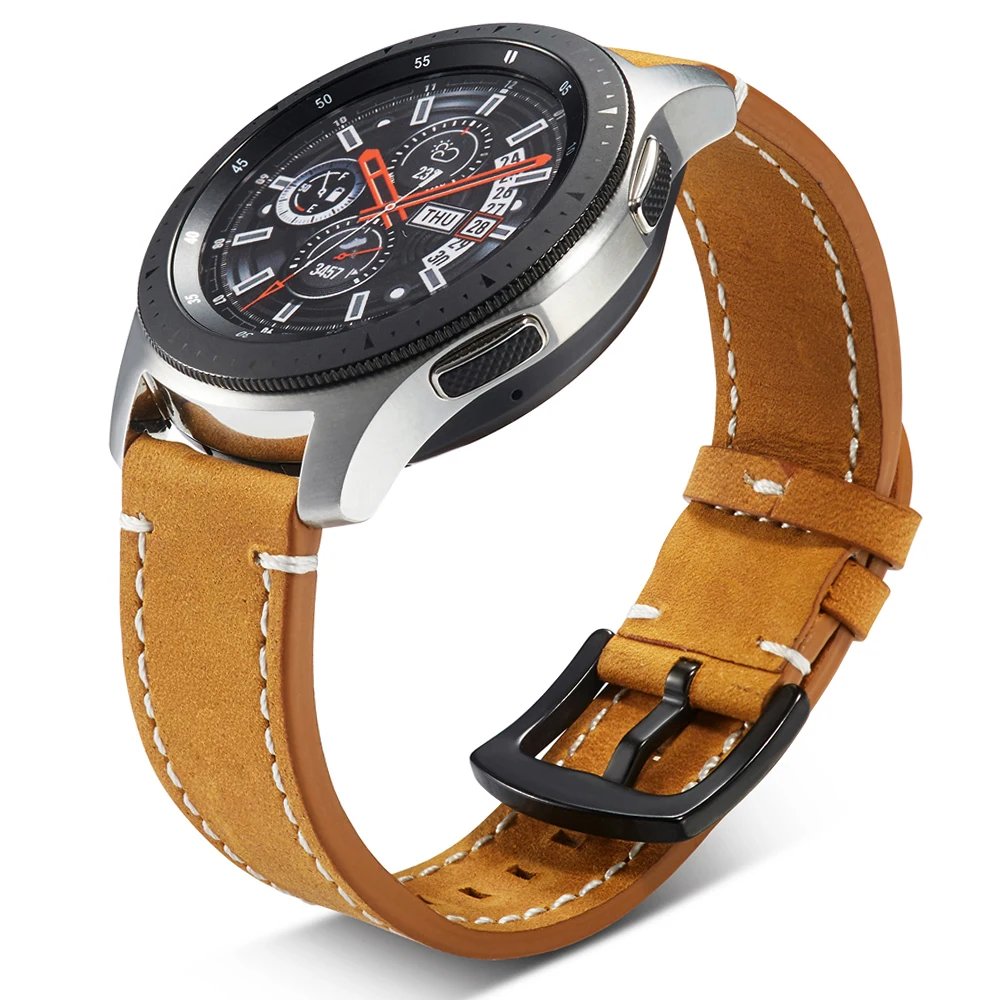 Leather Watch Band Straps Quick Release Wristband 18mm 20mm 22mm 24mm Vintage Calfskin Watch Strap For Amazfit GTS 2 Mini