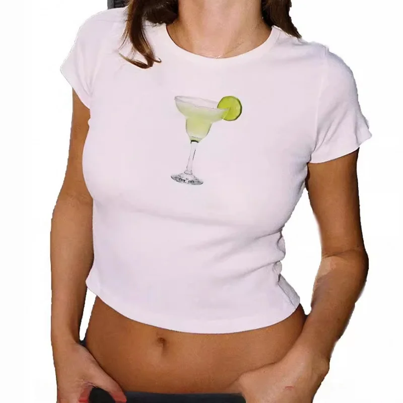 

Women's Short Sleeve Printed T-shirt Casual Style Slim Fit Cotton round Neck Top Summer Fashion Windproof Shirt
