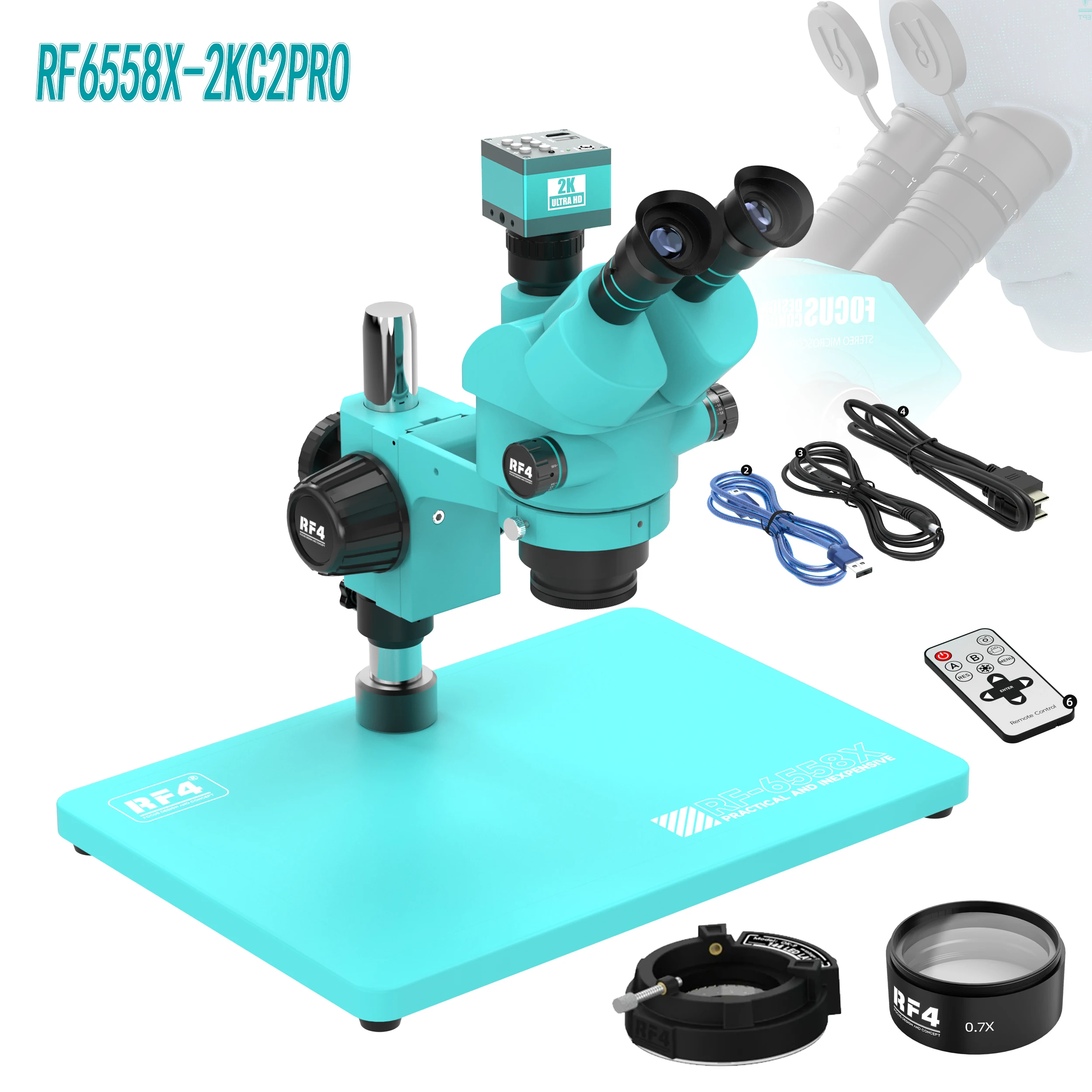 RF4 Triocular Stereo Microscope  Super-large Field Of View Synchronized To Eyepiece Meet Needs Of More Scenarios 6558X-2KC2PRO