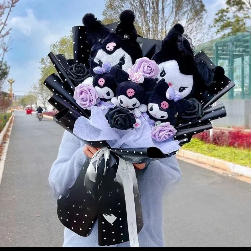 

Girly Heart Kuromi аниме Kawaii Sanrio прекрасный кукольный букет Sanrio милый мультфильм Ins цветок подарки на день рождения игрушки для детей