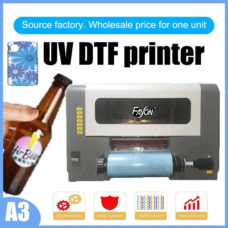 Universial Inkjet Printing Machine A3 Size UV DTF Printer Cheap Curved Flat Wood Glass Mug With Long Service New style  Life