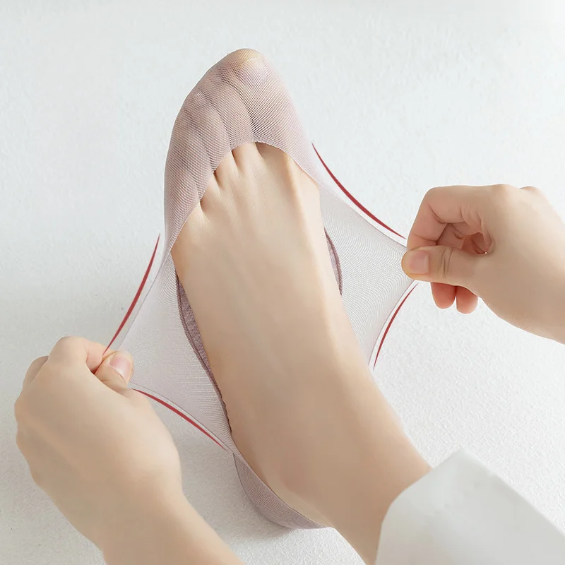 3/5 paia di calzini da donna No Show calzini invisibili antiscivolo calzini con fodera in cotone traspirante estate leggera EU 34-39