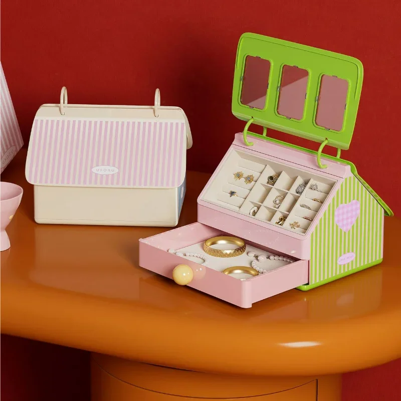 Cute Ornament Style Cosmetics Storage Box - Multi-layer Multifunctional Organizer, Ideal For Bedroom Dressing Table Organization