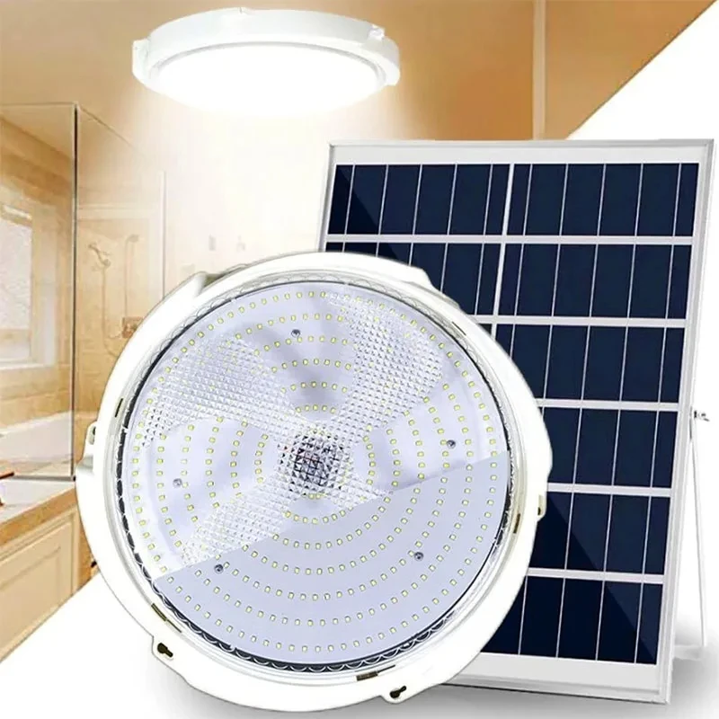Solar LED Ceiling Light Waterproof Remote Control Indoor & Outdoor Lighting for Bedroom Living Room Balcony Home Decor