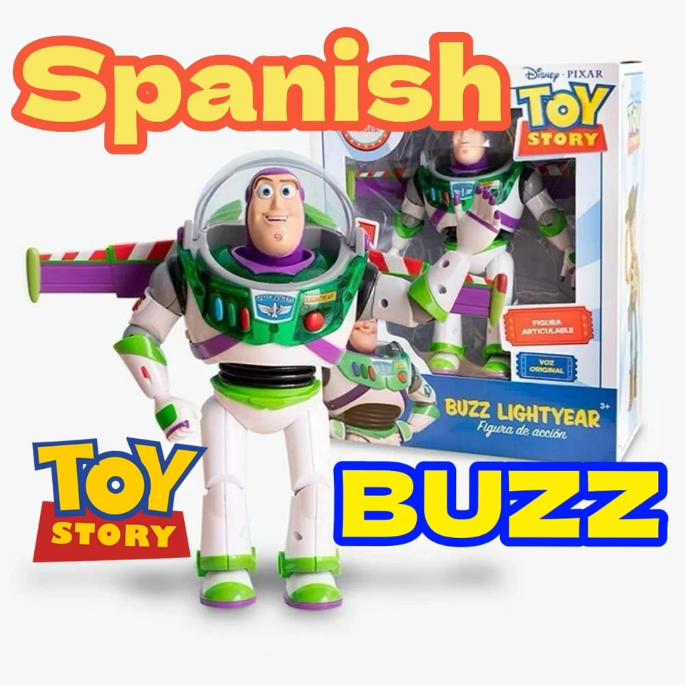25CM Disney Pixar Toy Story 4 Talking Spanish Buzz Lightyear Woody