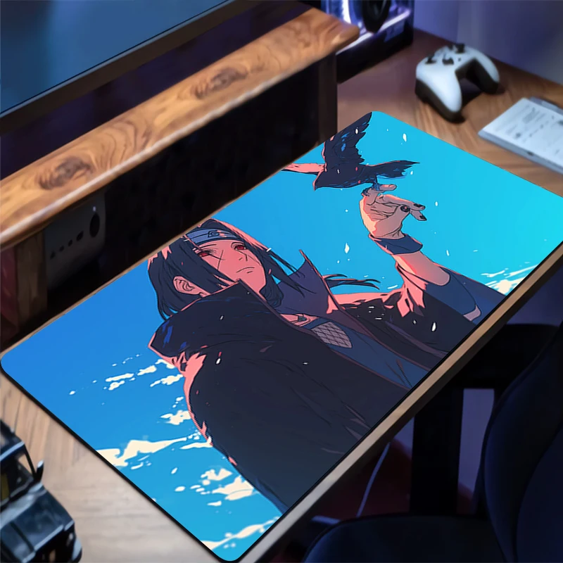 

Mouse Pad Gamer Anti-slip Anime Desk Mat Gaming PC Accessories Tablet Pad HD Naruto Itachi Uchiha Mousepad Extended Keyboard Mat