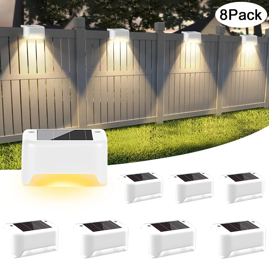 

[Solar Step Light] 32/8 Pack Solar Step Light LED Outdoor Light for Stairs, Steps, Fences, Terraces, Yards, Railings, Garden Backyards, Paths - Auto-On/Off, Durable Rail Decoration.