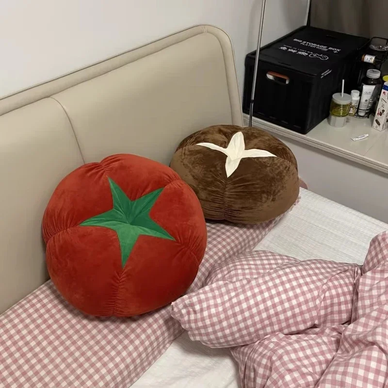 Mushroom Tomatoes Persimmon Mushrooms Plush Doll Cute Cartoon Vegetables Toy Soft Stuffed Pillow Children Brithday Xmas Gifts