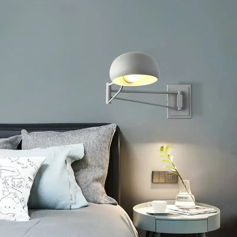 Modern Metal Creative Bedroom Bedside Light On The Wall Scalable Long Arm Wall Lamp