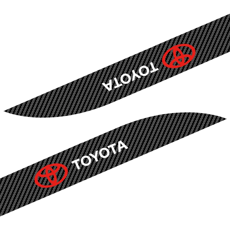 2 قطعة لتويوتا يارس كورولا أفينسيس Aygo فيتز فيوس يارس مارك-X ميراي باب السيارة الجانب تنورة عتبة شريط الكربون الشارات التصميم #2