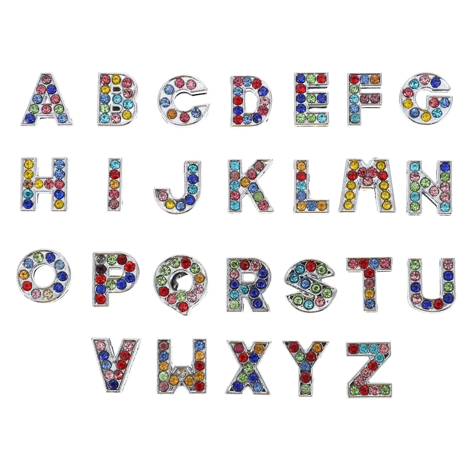 

26 Pcs Letter Charms Alphabet Beads Rhinestone Alloy Jewelry Making Supplies Bracelet Pendant DIY Accessories Necklace Craft